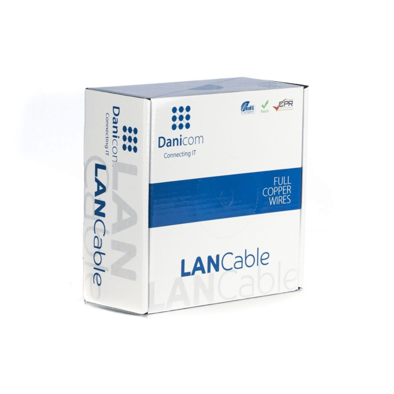 DANICOM CAT6A FTP 50m Buitenkabel op rol stug - PE (Fca)