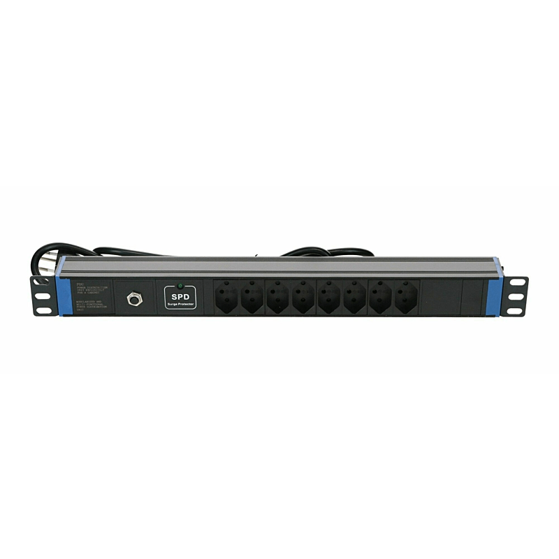 19 inch Zwitserse stekkerdoos Surge Protection Device - 8 voudig