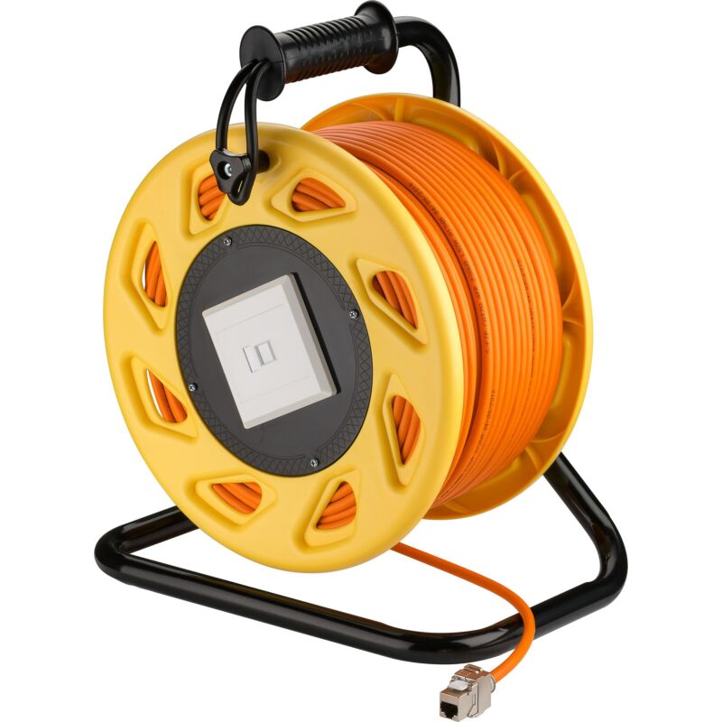 CAT7 S/FTP Kabelhaspel met CAT6a Keystone Connector - RJ45 - 90 Meter
