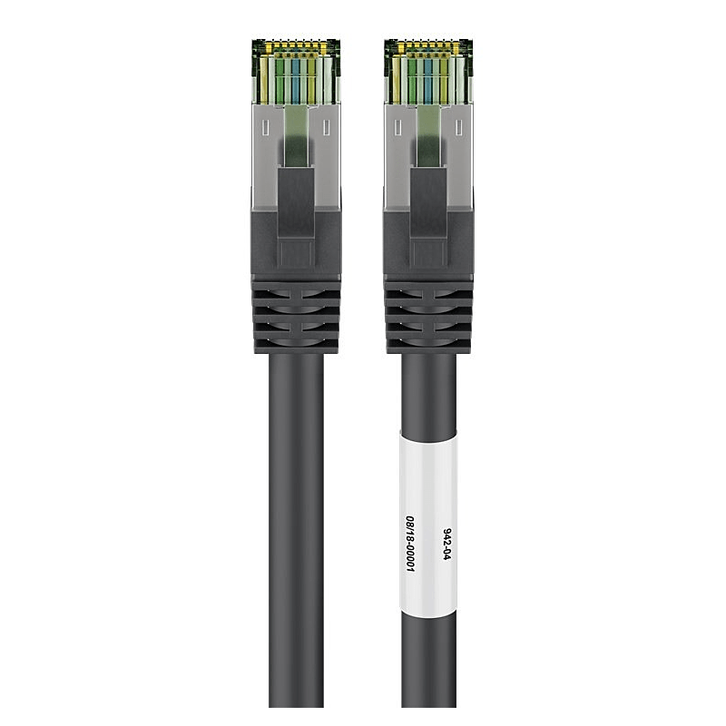 Cat8 S/FTP (PIMF) patchkabel 0,50m zwart