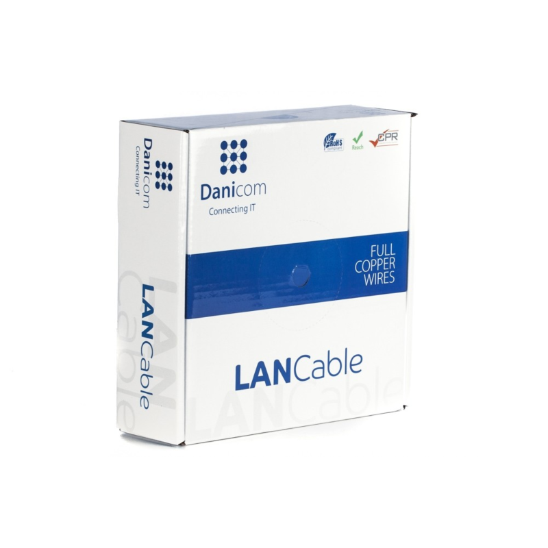 DANICOM CAT6A S/FTP 50m kabel op rol stug - LSZH (Dca)