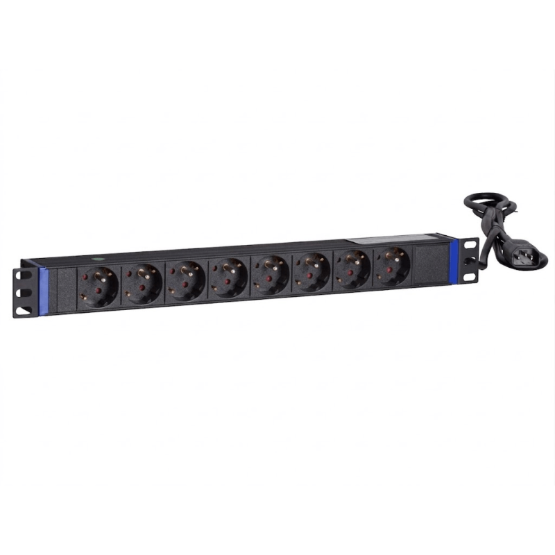 19 inch 8 voudige stekkerdoos met C14 stekker - Penaarde
