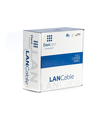 DANICOM CAT6A FTP 50m Buitenkabel op rol stug -  PE (Fca)