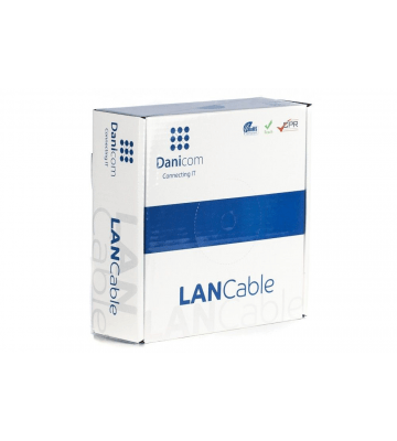 CAT5e F/UTP 50m kabel op rol soepel grijs CCA