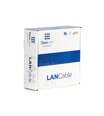 CAT6 U/UTP 50m kabel op rol stug grijs CCA