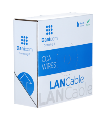 CAT6 SF/UTP 100m kabel op rol soepel grijs CCA