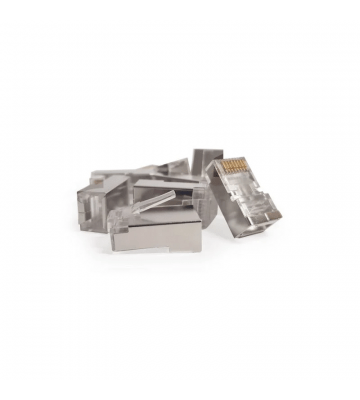 CAT6a doorsteek connector RJ45 pass through - shielded - voor soepele kern 10 stuks