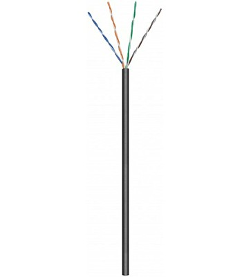 CAT5e U/UTP 100m kabel op rol soepel zwart CCA 