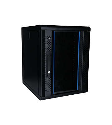 10 inch 9U serverkast met glazen deur 370x450x486mm (BxDxH)