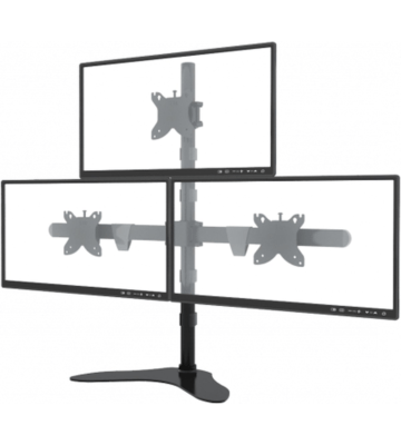 Drievoudige monitorstandaard voor vrijstaand bureau