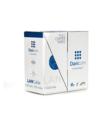 DANICOM CAT6 100% koper UTP 305m kabel op rol stug -  LSZH (Cca)