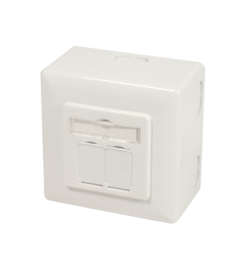 CAT6a UTP / STP opbouwdoos, ivoor
