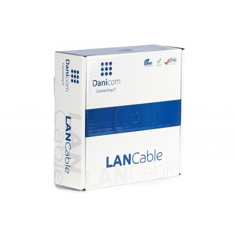 CAT5e F/UTP 100m kabel op rol stug grijs CCA