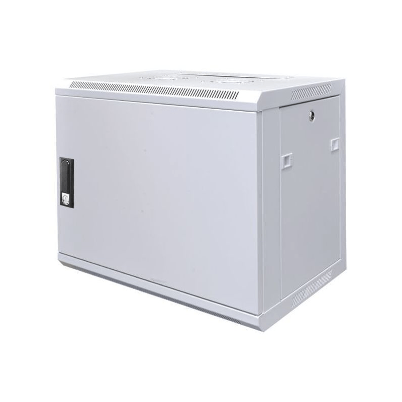 9U witte wandkast met metalen deur 600x450x500mm (BxDxH)