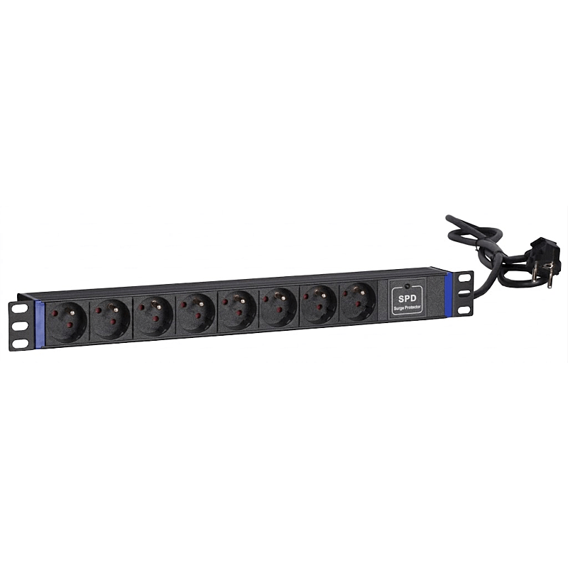19 inch 8 voudige stekkerdoos - Surge Protection Device - Penaarde
