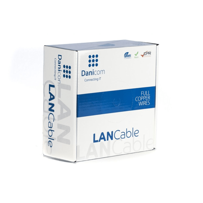 DANICOM CAT6A UTP 100m Buitenkabel op rol stug -  PE (Fca)