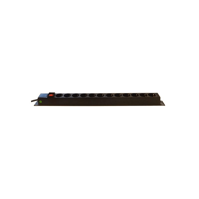 12 voudig stekkerdoos met schakelaar 2m stroomkabel voor serverkasten