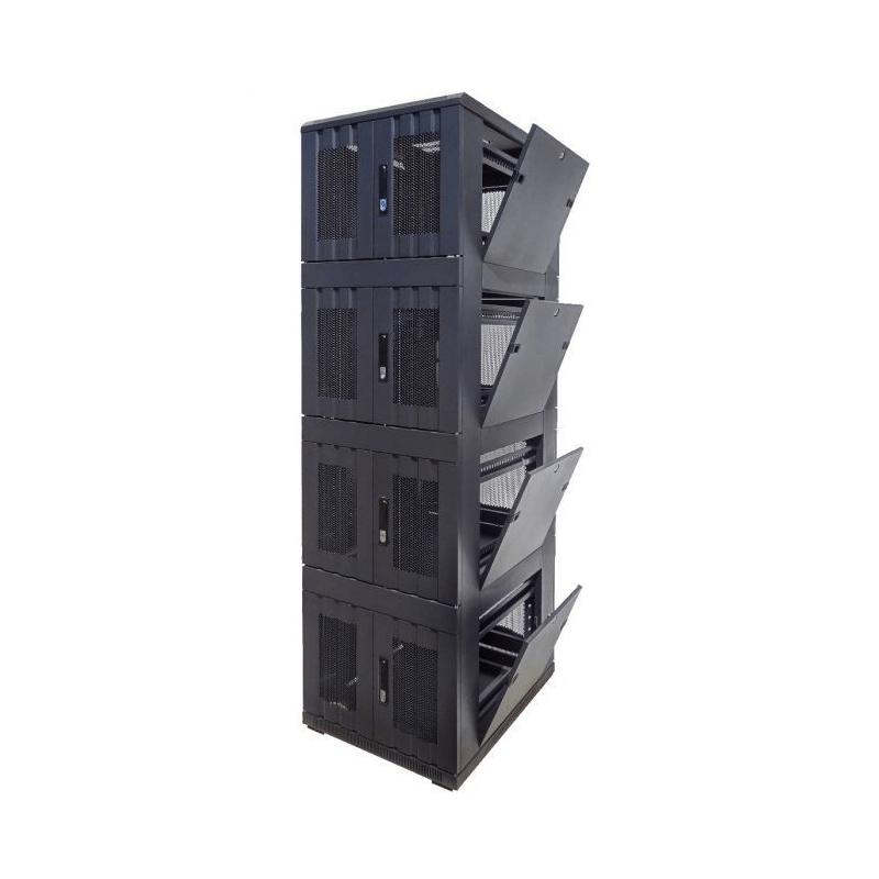 42U compartiment serverkast met geperforeerde voordeur - 4x9U - 800x800x2000mm (BxDxH)