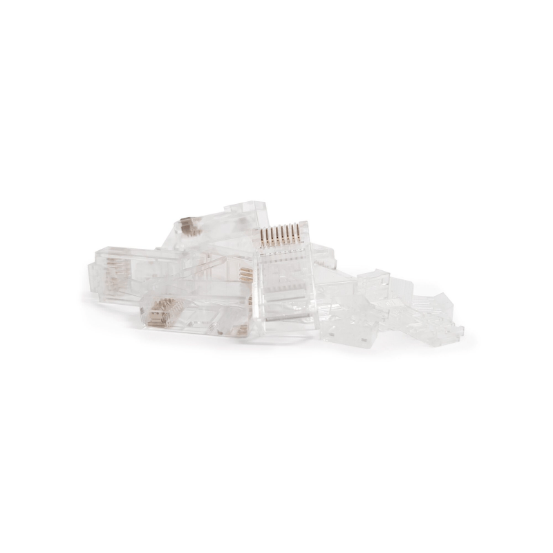 CAT6 Connector RJ45 - Unshielded - met hulpstukje voor stugge kern - 10 stuks