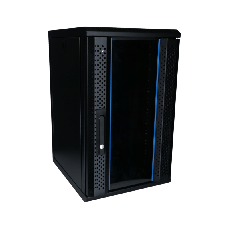 10 inch 12U serverkast met glazen deur 370x450x618mm (BxDxH)