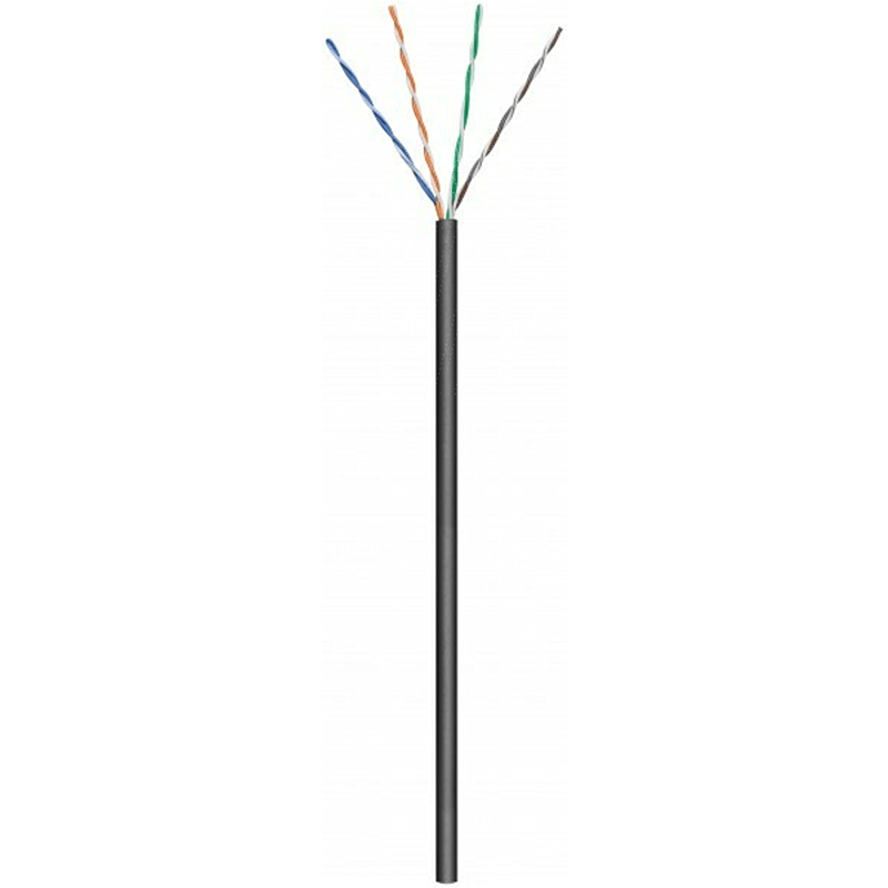 CAT6 U/UTP 305m buitenkabel op rol soepel zwart CCA