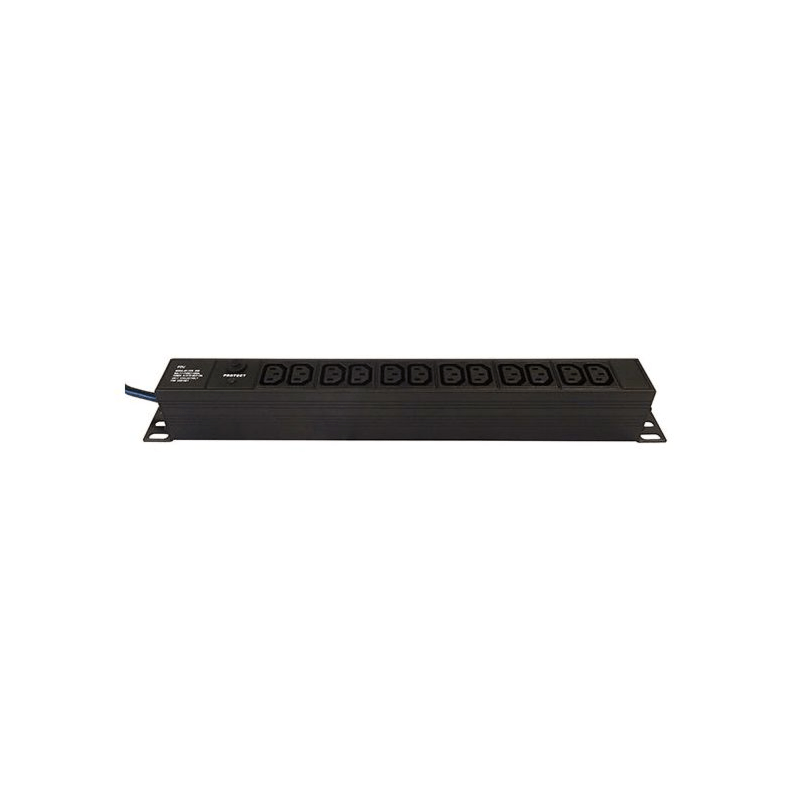 12 voudige C13 stekkerdoos met spanningsindicator en overspanningsbeveiliging 19 inch