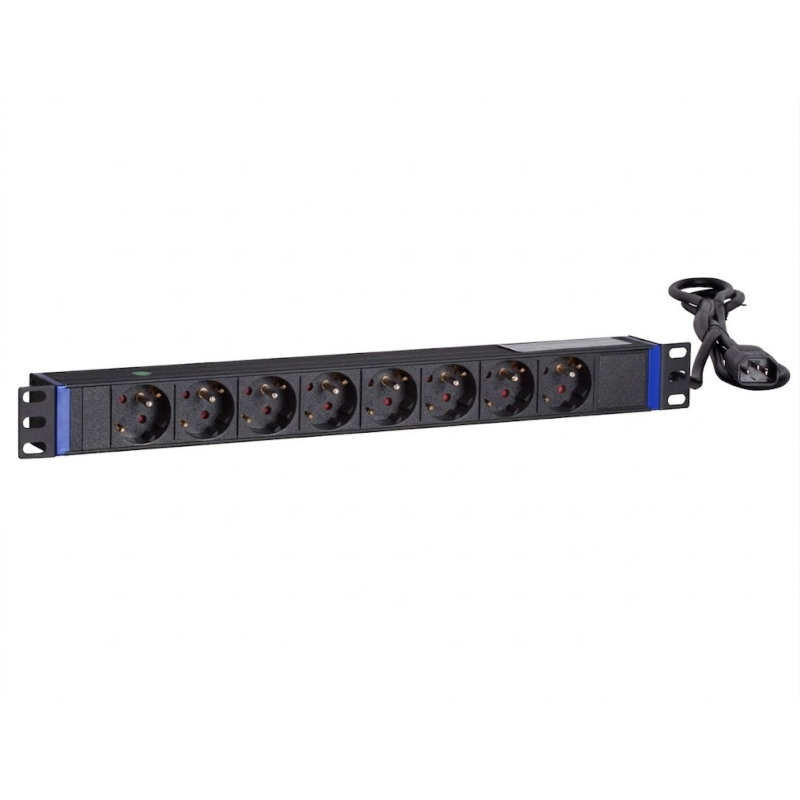 19 inch 8 voudige stekkerdoos met C14 stekker - Penaarde