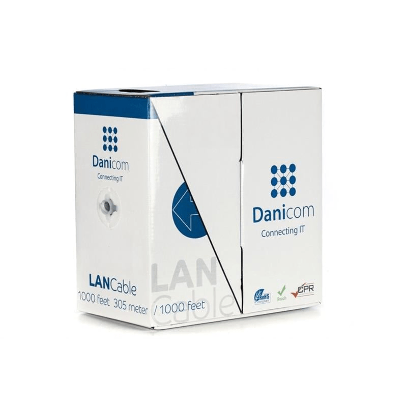 CAT5e FTP 305m kabel op rol stug grijs CCA