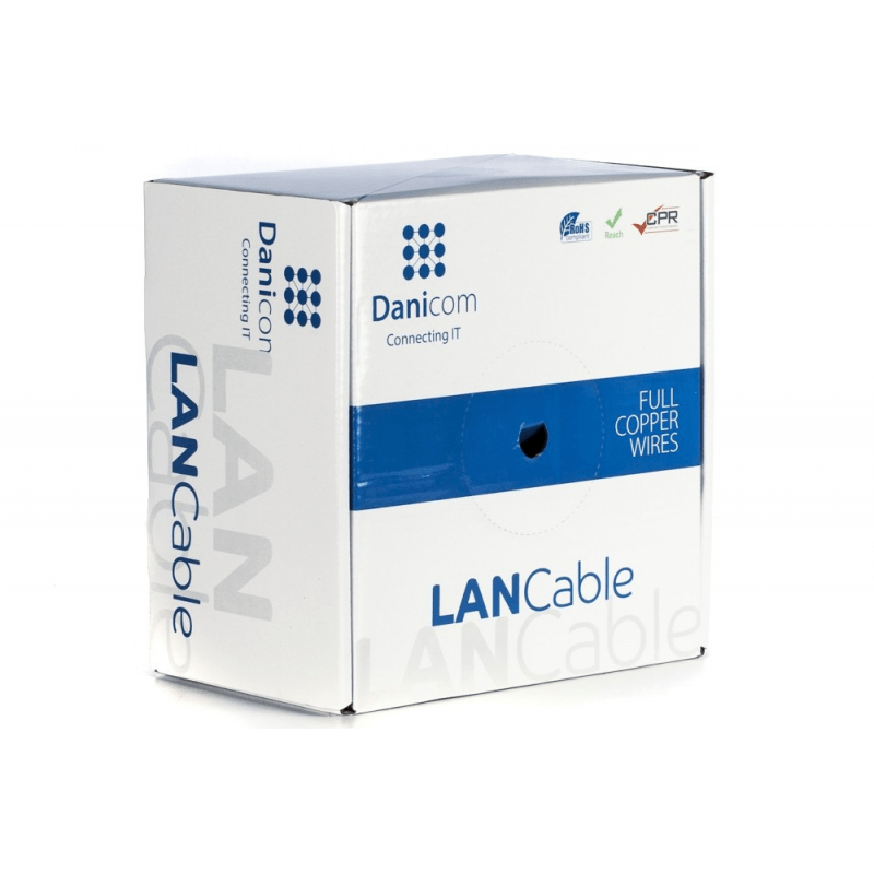 DANICOM CAT6A U/UTP 100m kabel op rol stug -  LSZH (Dca)
