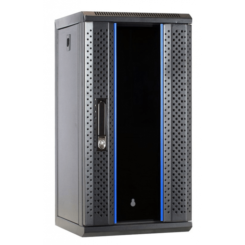 10 inch 12U serverkast met glazen deur  370x450x618mm (BxDxH)